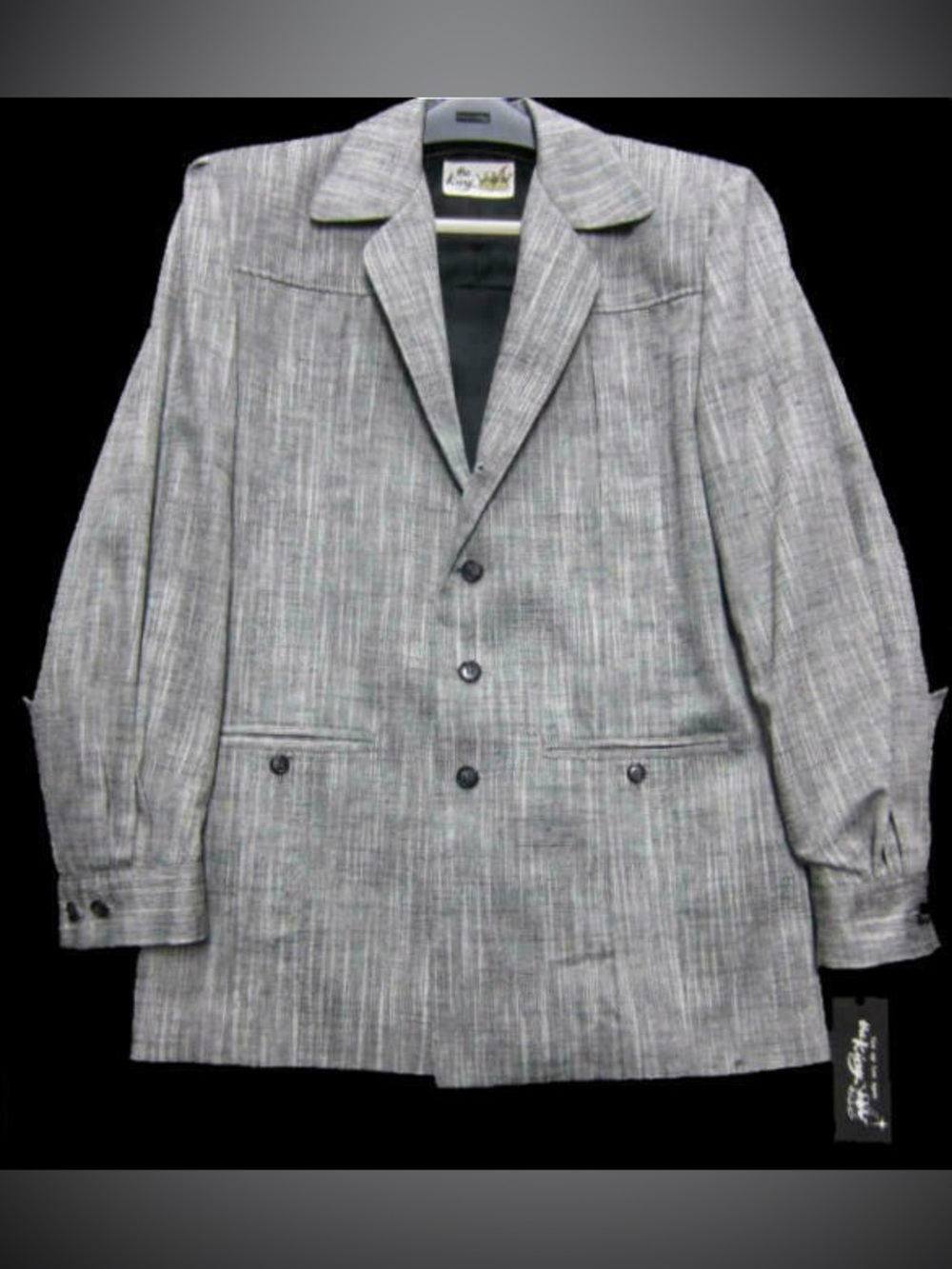 VTG 50s Style Carmel Hollywood Jacket Super Nassau Sharkskin Elvis Suit VLV